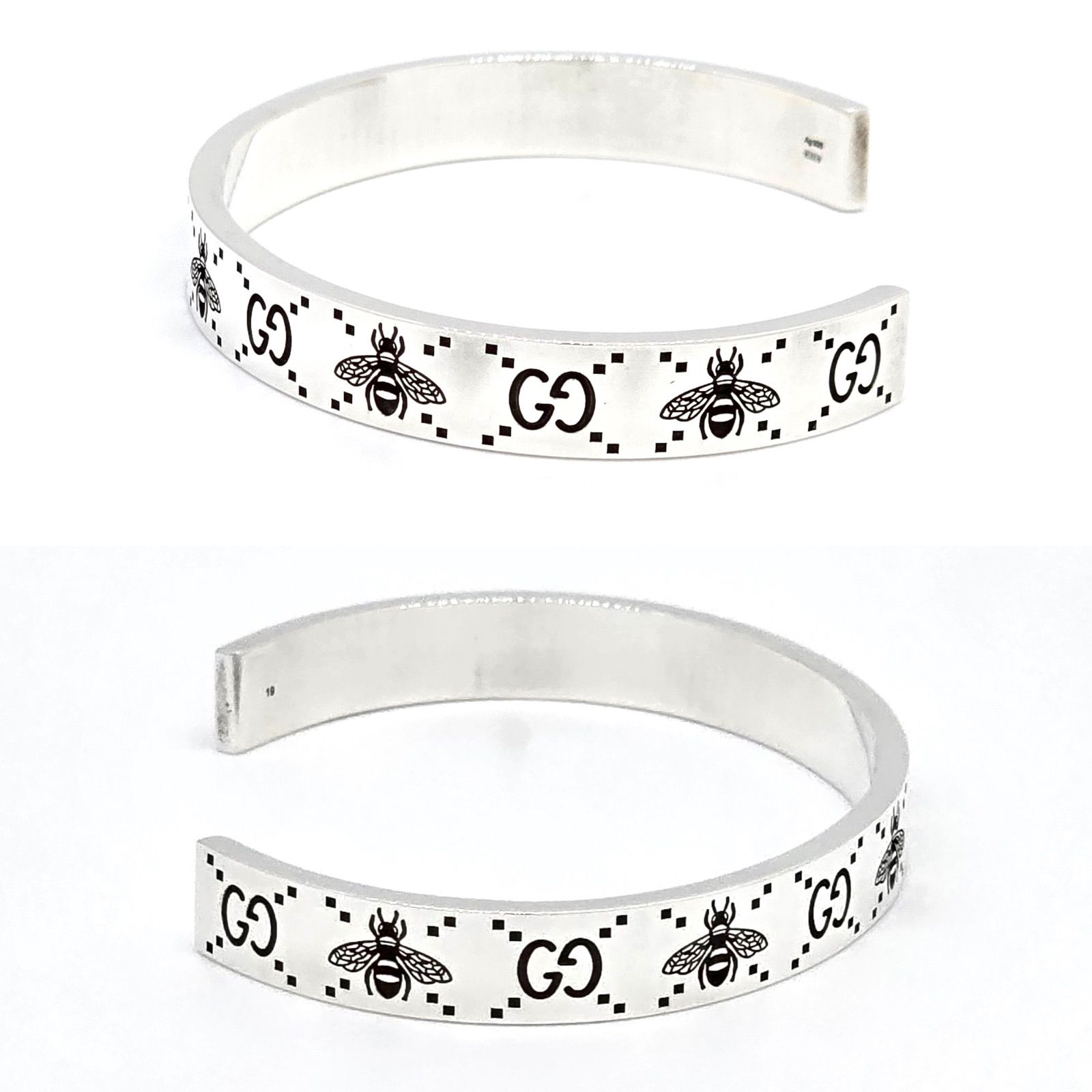 Gucci　Gロゴ　バングル　スターリングシルバー　Ag925　ユニセックス 楽天市場】GUCCI グッチ バングル Gロゴ プレート オープンG