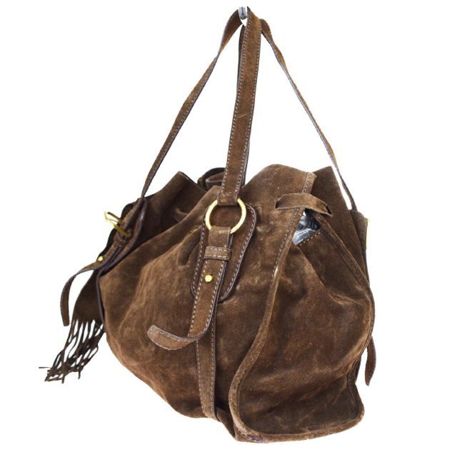 中古】 ミュウミュウ(Miu Miu) スエード ショルダーバッグ ブラウン