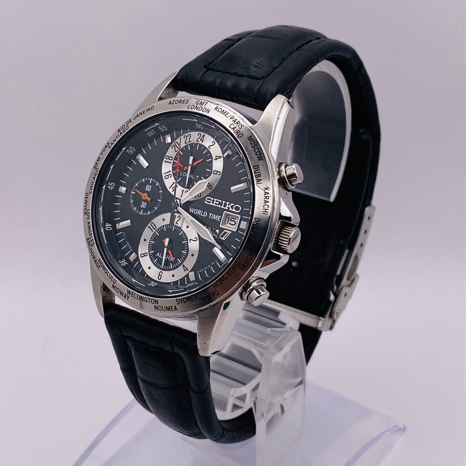 T143）希少 良品 稼動品 SEIKO セイコー クロノグラフ ANA限定モデル
