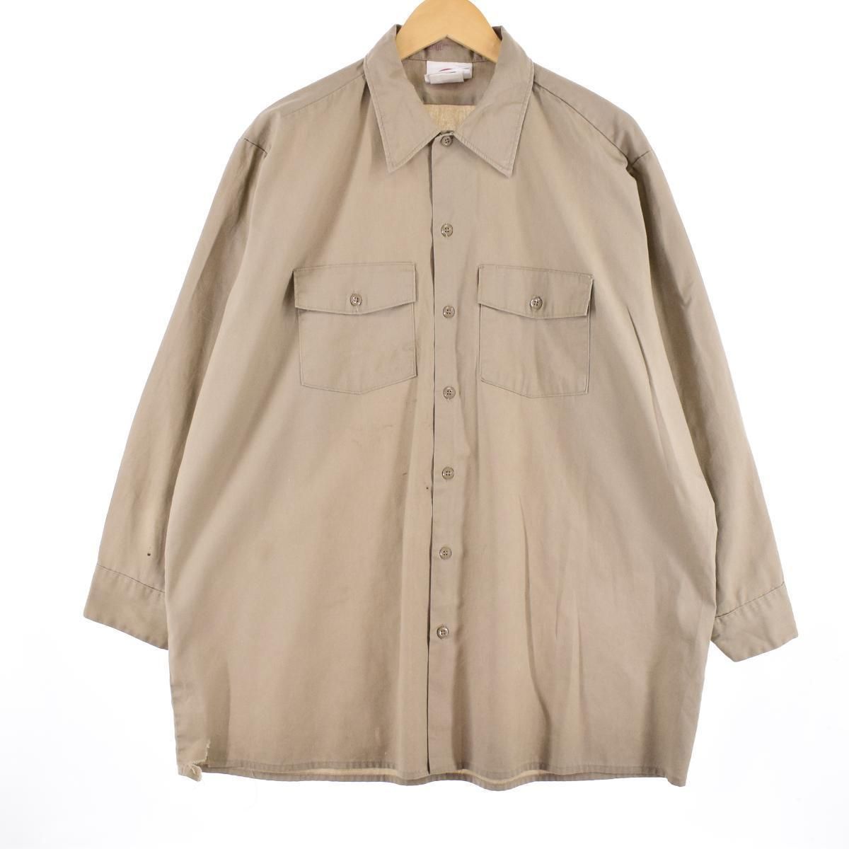 古着 ディッキーズ Dickies 長袖 ワークシャツ USA製 メンズXL/eaa312792