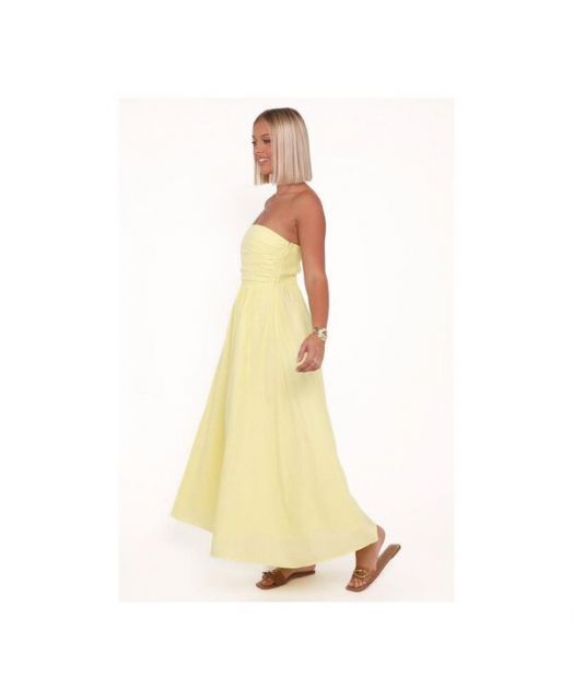 送料無料 Petal and Pup レディース ワンピース トップス Women s Kayt Strapless Dress - Butter Yellow Butter yellow