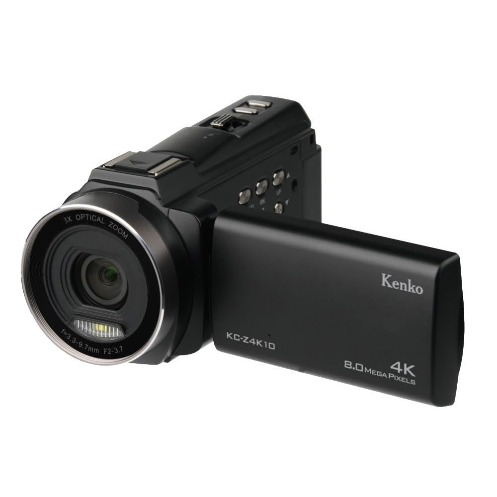 ケンコー 4Kビデオカメラ KC-Z4K10 光学3倍ズーム 3.0インチ液晶モニター タッチパネル