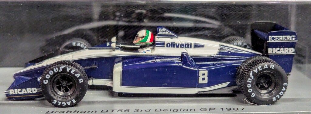 MINIMAX 1 43 Spark model Brabham BT56 No.8 3rd Belgian GP 1987 Andrea de Cesaris S7107