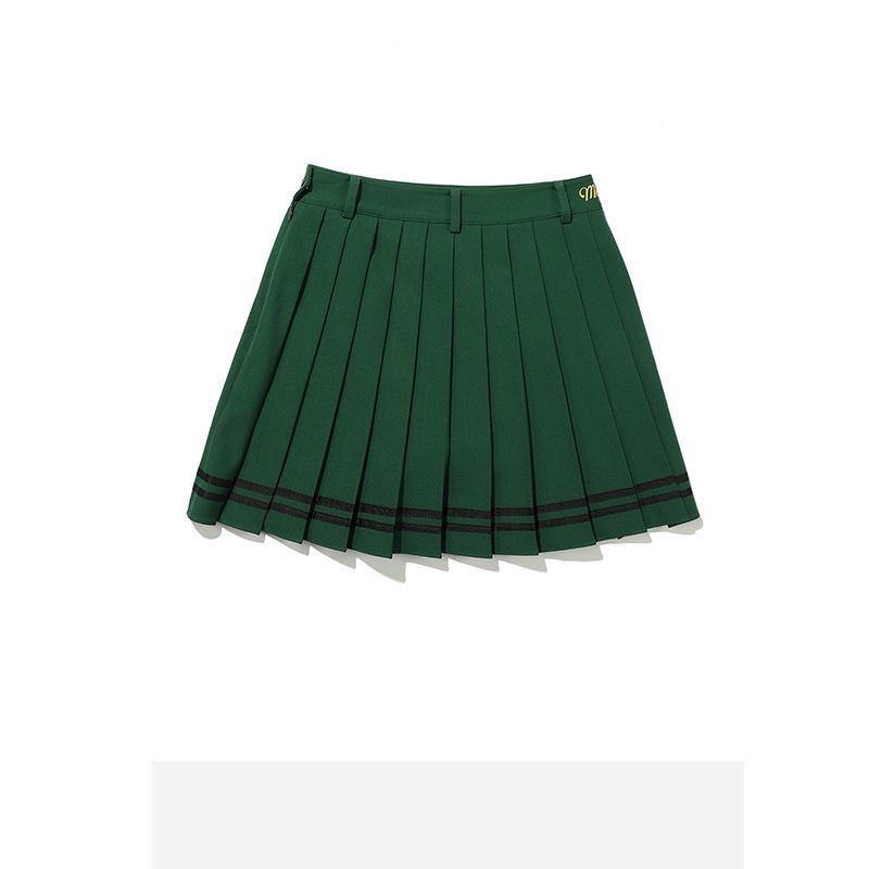 Malbon golf スカート プリーツ バックロゴ グリーン ベージュ - メルカリ