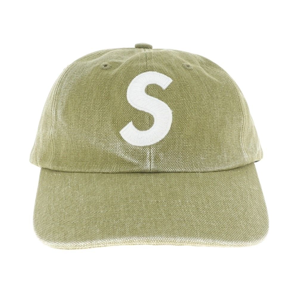 シュプリーム Supreme 2023年春夏 Pigment Canvas S Logo 6-Panel キャンバス BBキャップ オリーブ【メンズ】アイテムキャップメンズ