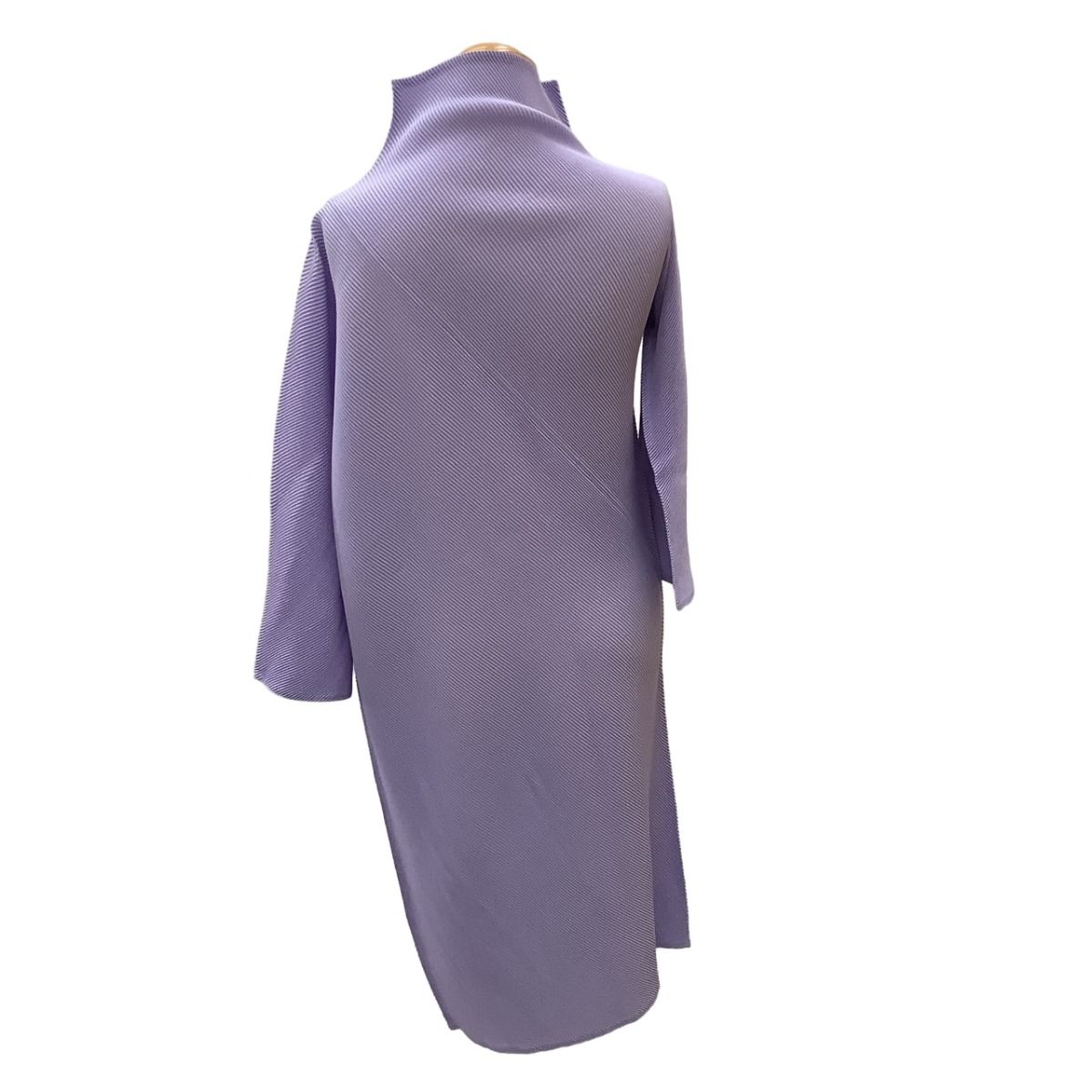 ISSEY MIYAKE イッセイミヤケ　アシンメトリーワンピース アシンメトリー ワンピース ライトグレー カーキグリーン