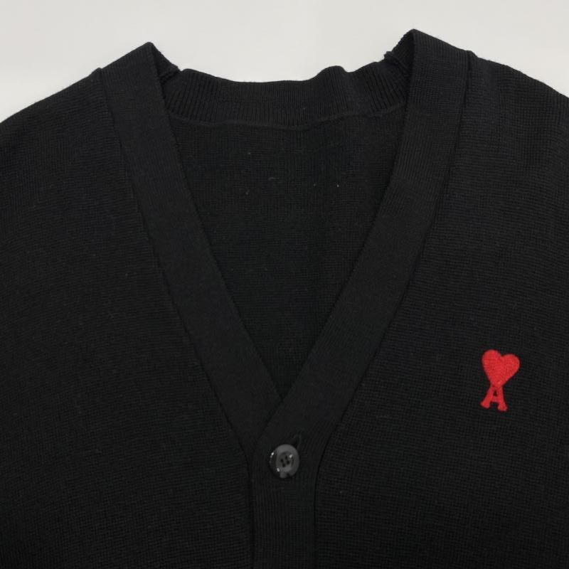 中古】AMI Alexandre Mattiussi ロゴカーディガン ブラック