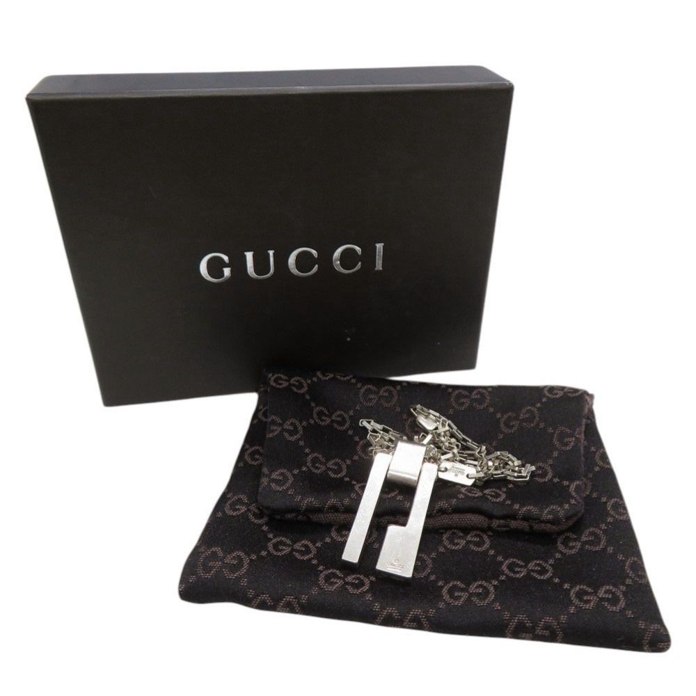 グッチ Gロゴ プレート チェーン シルバー925 ネックレス 0664 GUCCI