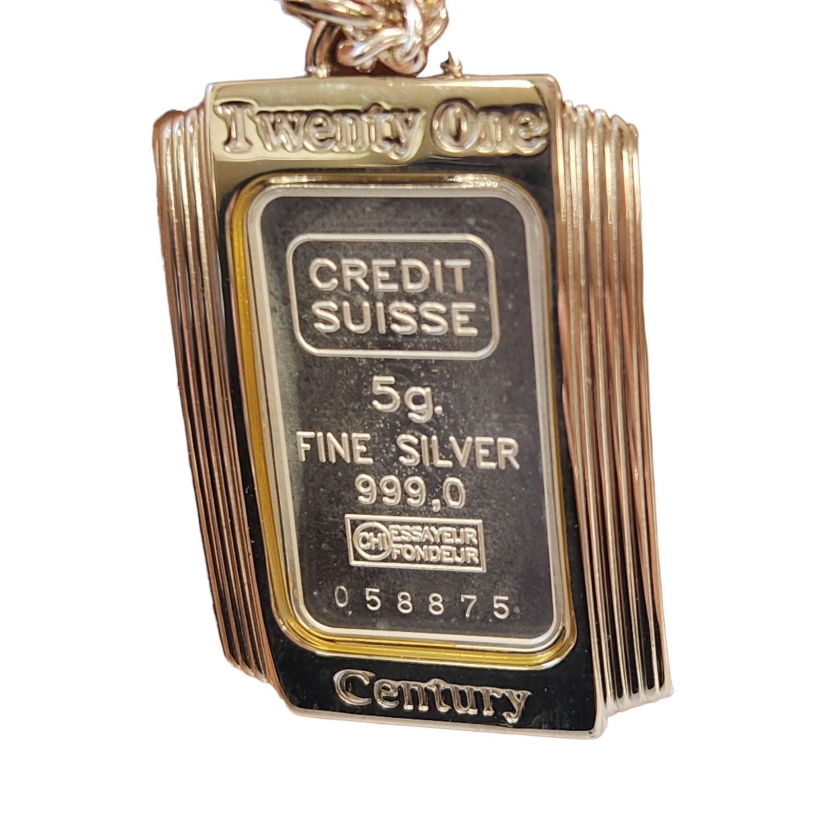 SILVER 999 インゴット ネックレス トップ 5g CREDIT SUISSE SILVER 999 インゴット ネックレス トップ 5g CREDIT SUISSE