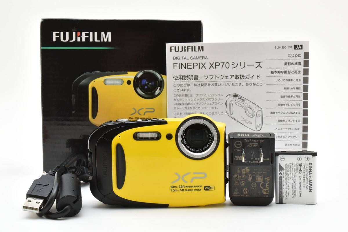 ☆富士フィルム Fujifilm Finepix XP70 イエロー 5x コンパクト