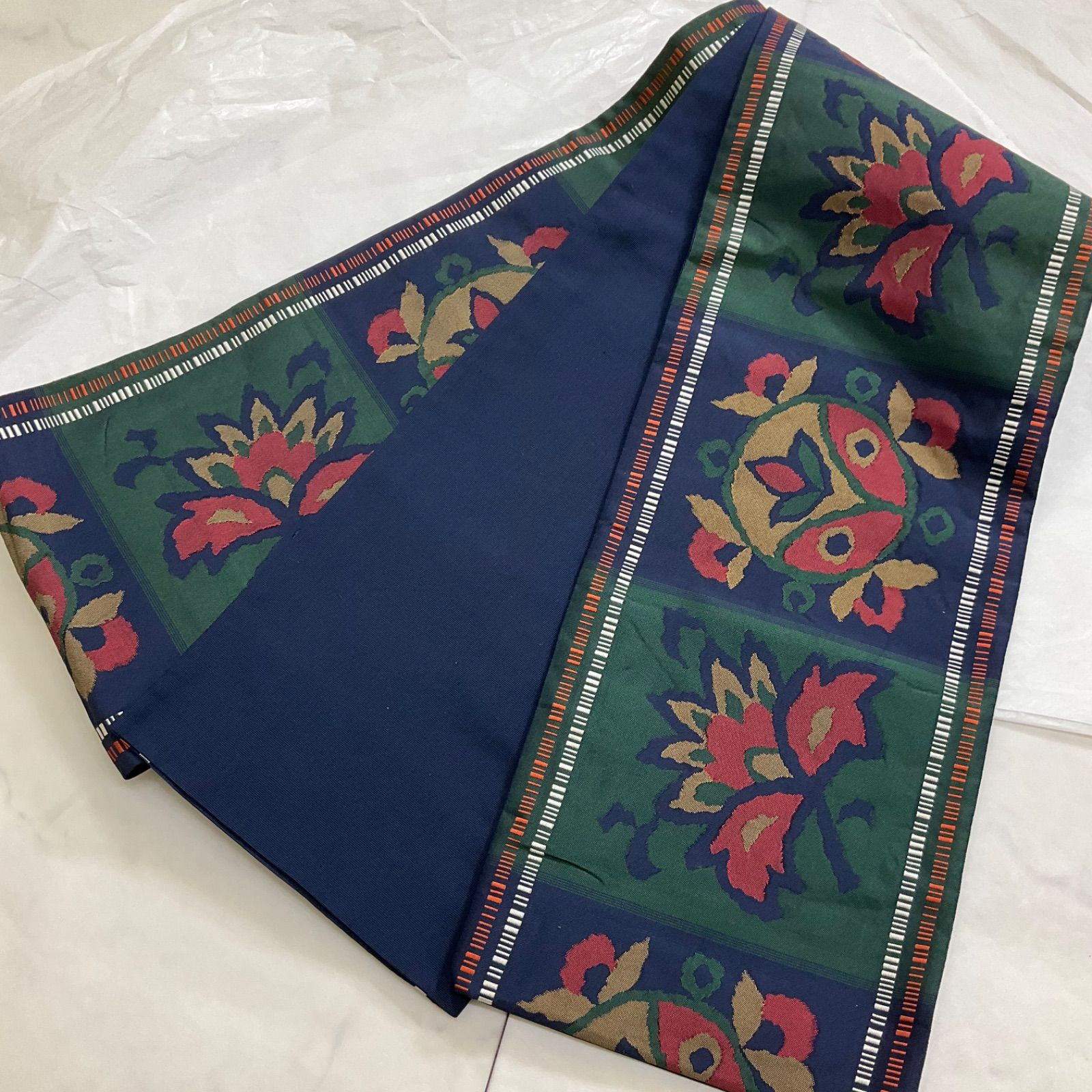 未使用同然●最高級西陣織正絹●半幅帯●半巾帯小袋帯●リバーシブル●434cm kimonoarisa未使用同然○最高級西陣織唐織正絹○半幅帯半巾帯小