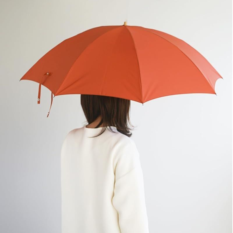 ミラトーレ 55 8本骨 畳まずに持てる折り畳み傘 メンズ レディース 超撥水生地 コンパクト 軽い 長傘にもなる 2段折りたたみ傘 傘専門店 小宮商店 折55×8本 オレンジブラウン