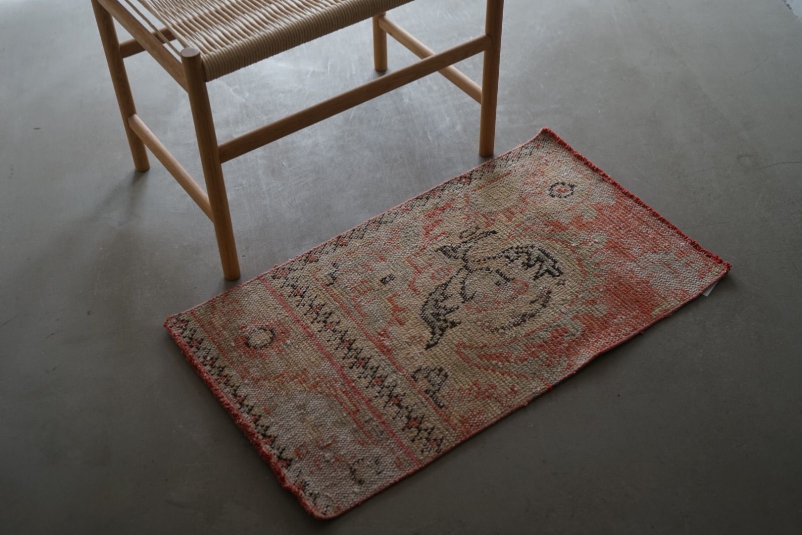 ヴィンテージラグ トルコ スモールサイズ レッド 花柄 85 × 49 cm No.TR25171