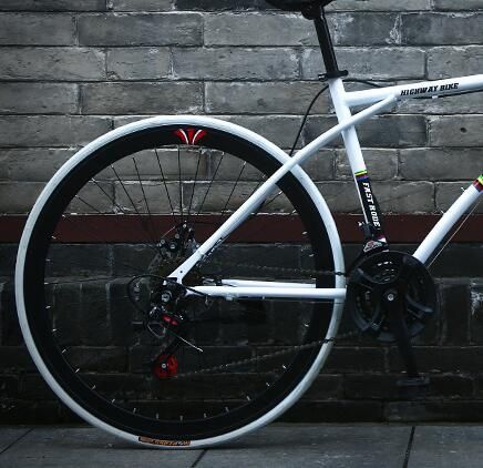 ★レア美品★曲げハンドル自転車26インチ変速ロードバイクオフロード通学通勤レーシング　ソリッドタイヤ　ダブルディスクブレーキDDS-143 | 24⁄26インチ30速40刀輪ロードバイクレース超速競速破風単車