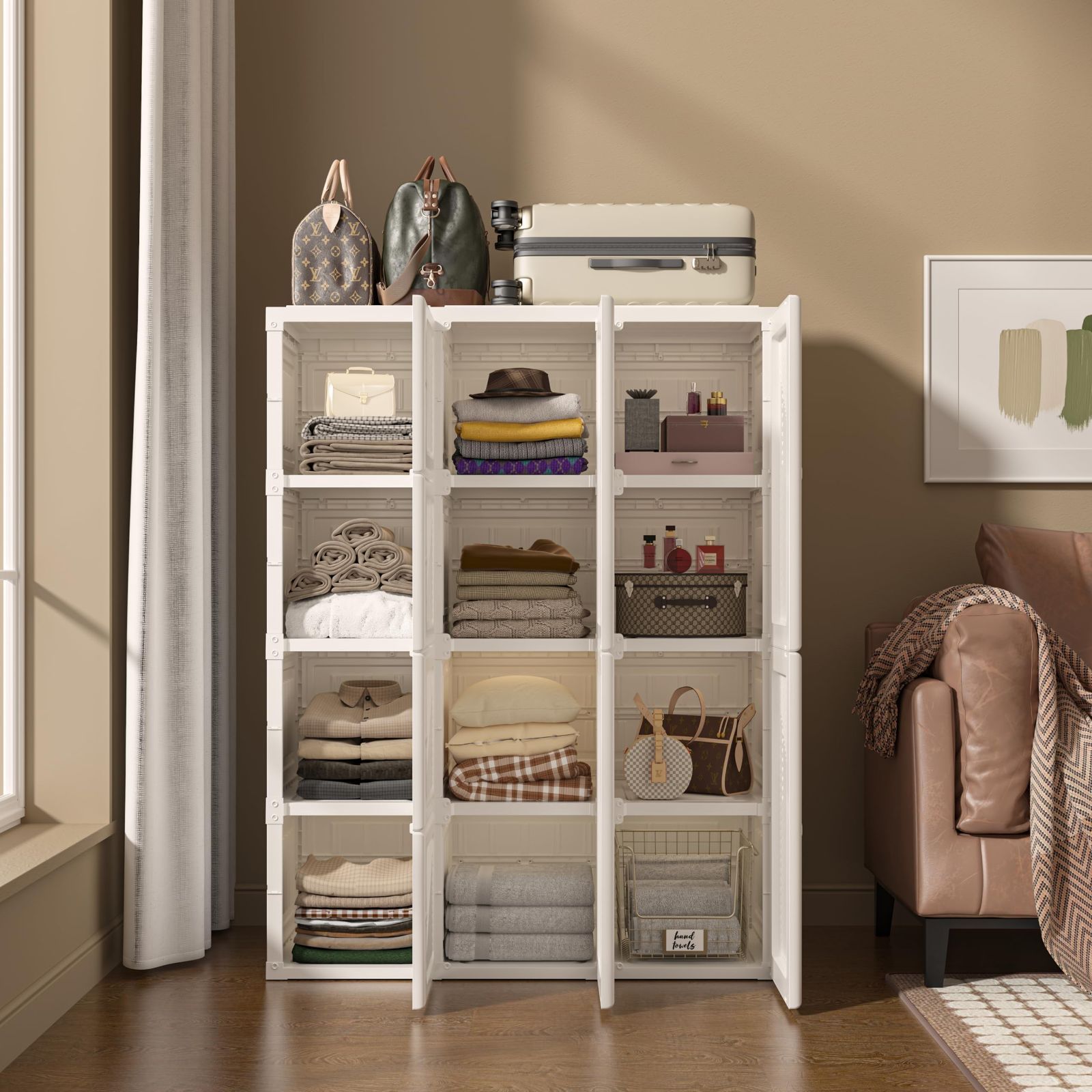 Mayi Box 折りたたみ式 ワードローブ 6グリッド-1ハンガー Mayi Box