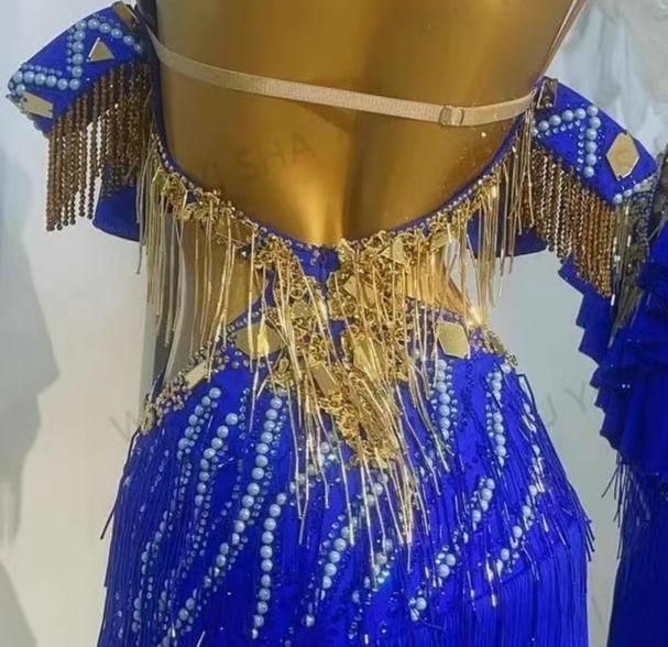 オーダーメイド 社交ダンス衣装 ラテンワンピースドレス 色変更可 色