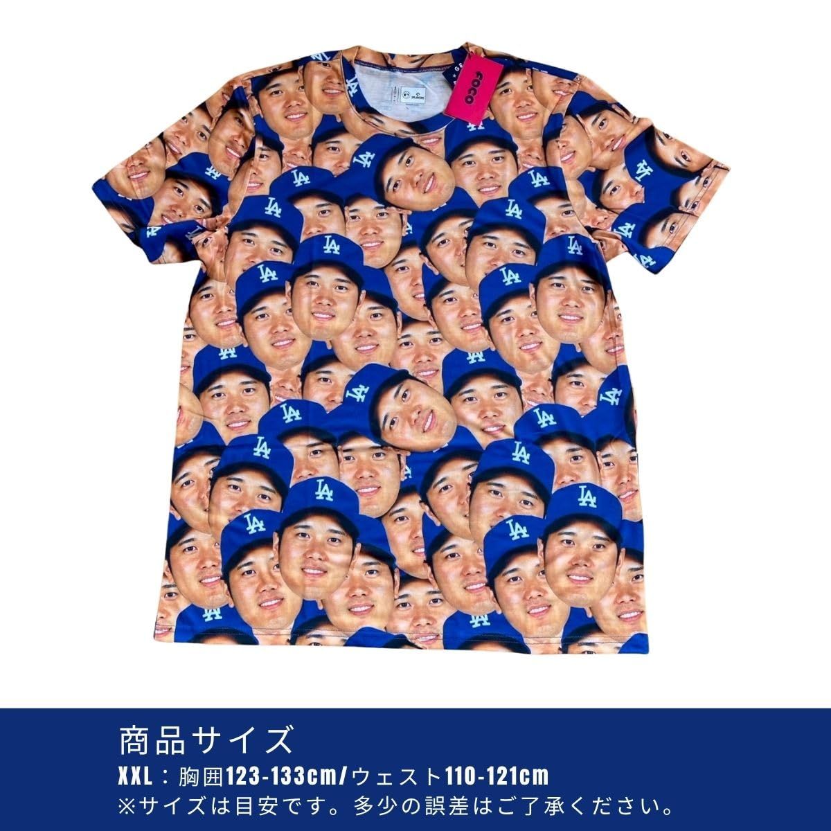【新品未使用】大谷翔平 顔だらけ MLB公式 Tシャツ Ｌサイズ 即日発送/在庫あり 大谷翔平 Tシャツ フェイスTシャツ 顔だらけ