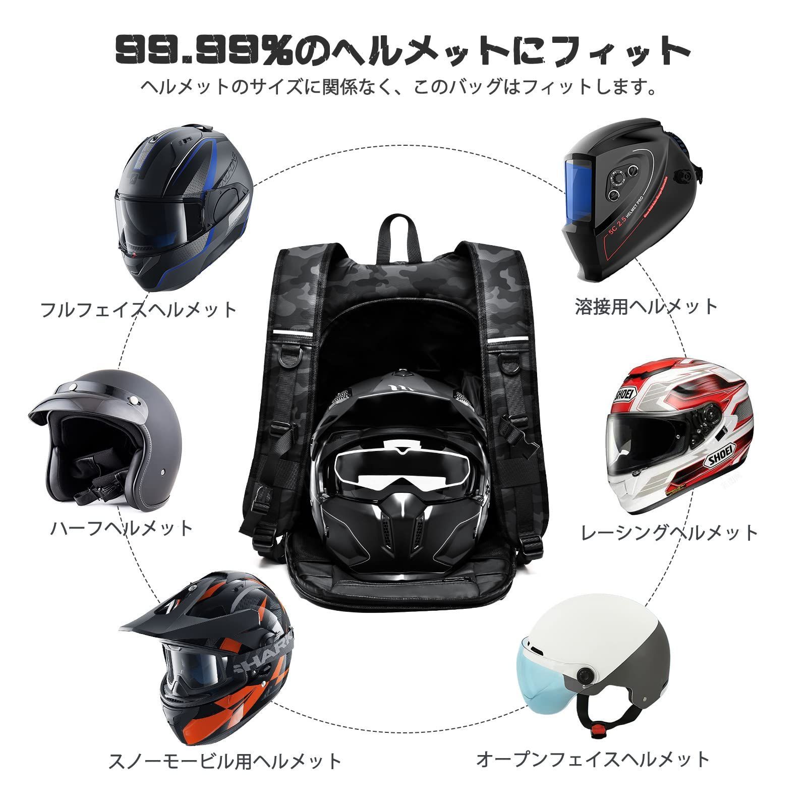 [SEAFEW] ヘルメットバッグ メンズ バイクリュック 防水 バックパック ヘルメットケース リュック 大容量トラベルバッグ サイクリング ...