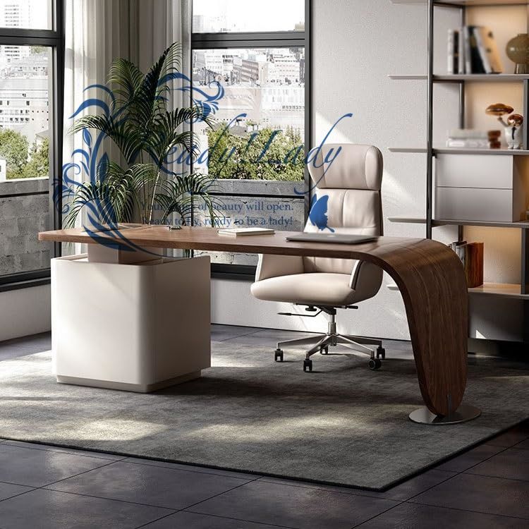 コンピューターデスク ウォールナットカラーの無垢材デスク 北欧風中国製ボスデスク コンピューターデスク 軽量 モダン 家庭用 勉強机 デスク 寝室用デスク 180*70*75cm