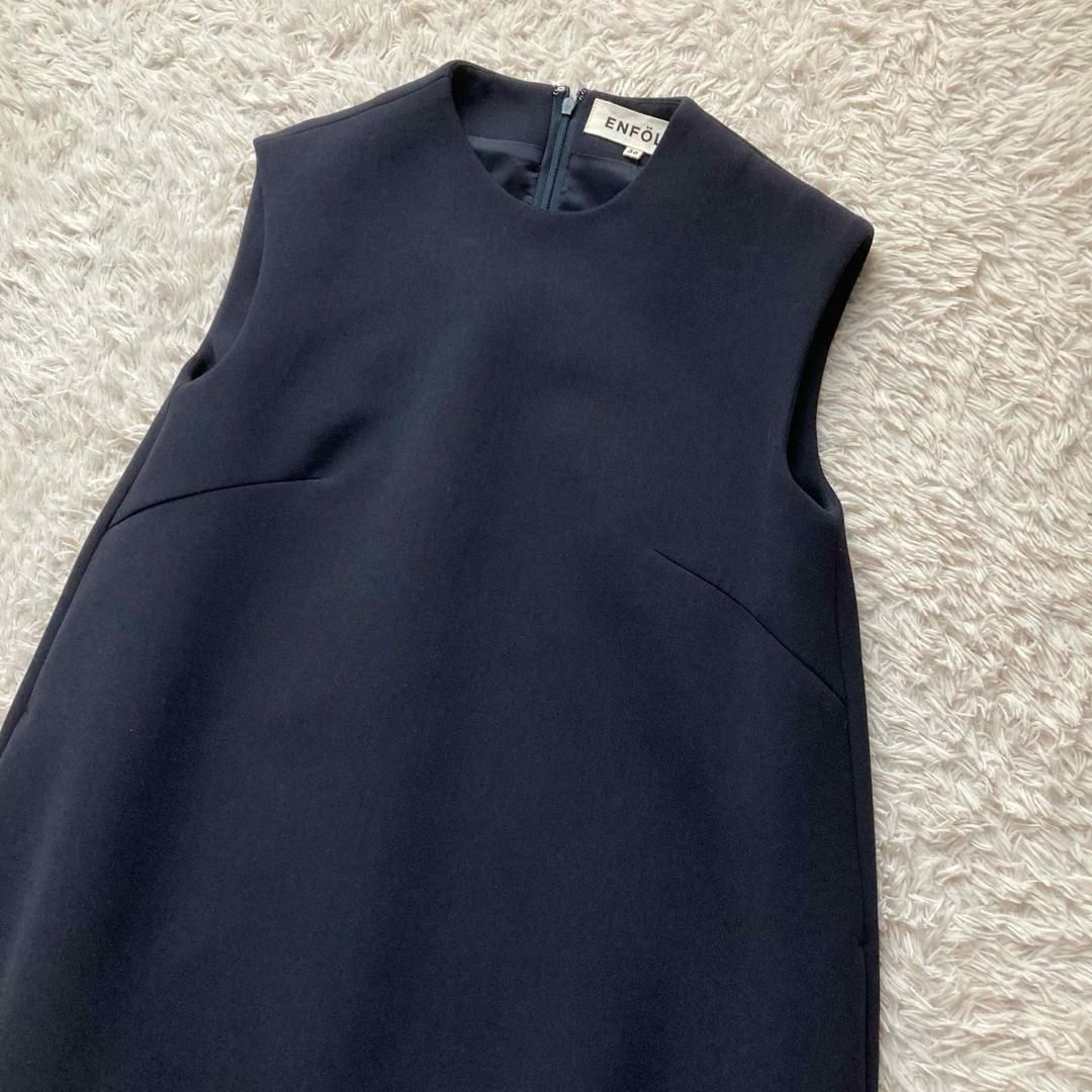 美品 ENFOLD エンフォルド ノースリーブワンピース フレア Aライン