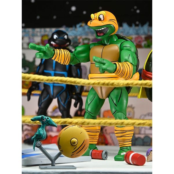 タートルズ 7” Scale Action Figure Stump Wrestling Turtles 4 Pack