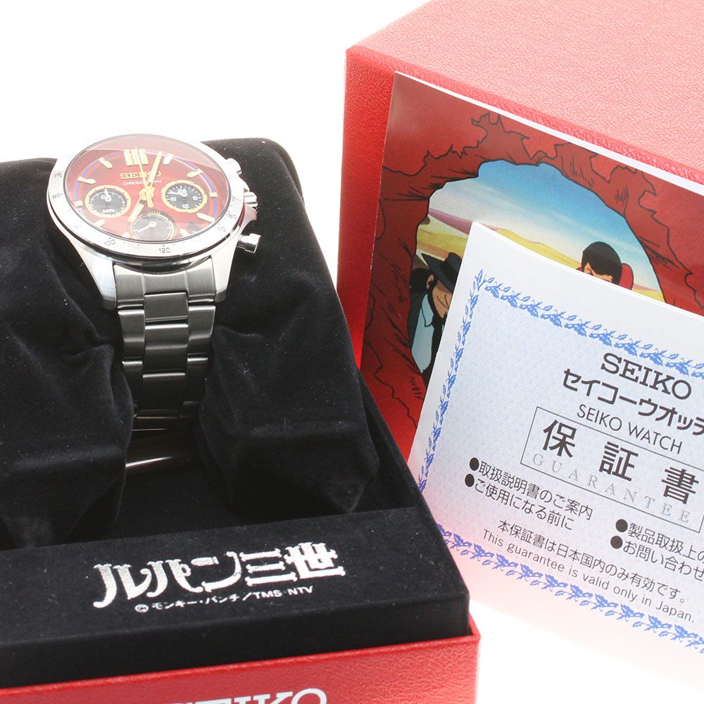セイコー SEIKO 8T63-02X0 ルパン三世×セイコー オフィシャルウオッチ 世界3000本 クォーツ メンズ箱 保証書付き_913700