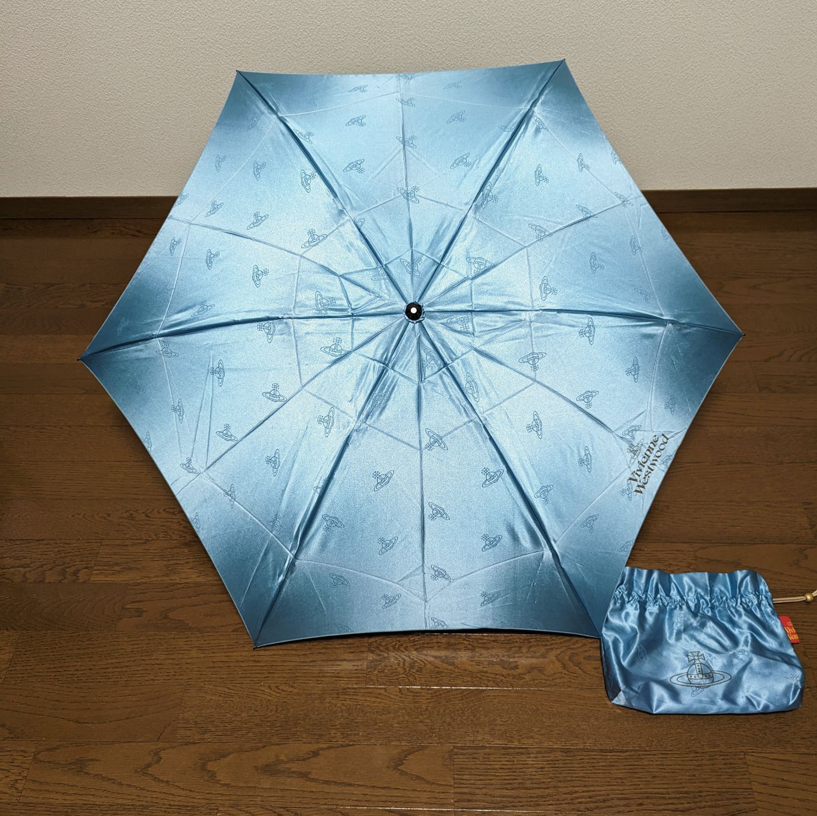 VIVIENNE WESTWOOD 折りたたみ傘 巾着袋付き オーブ総柄