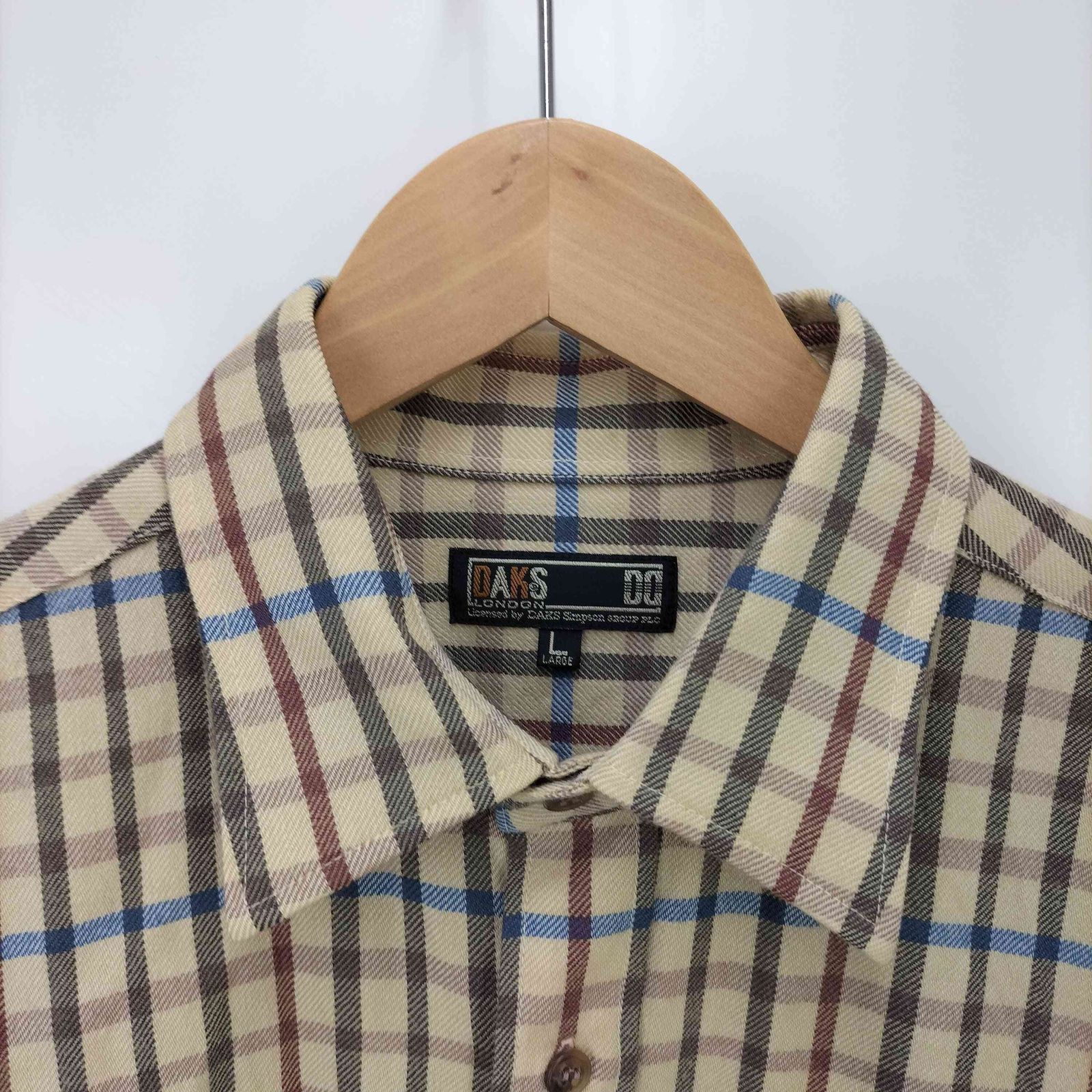 全国送料無料・イイ店 チェック DAKS ダックス ウール シャツ L/S レギュラーカラー トップス