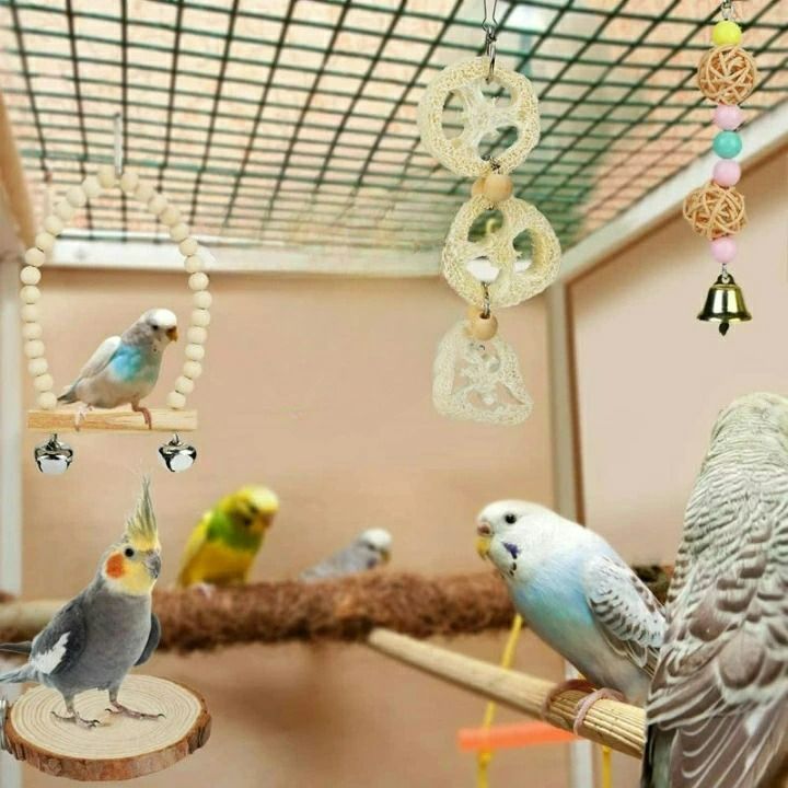 234 インコ オオム カジカジ、ガジガジおもちゃセット かじり木 234
