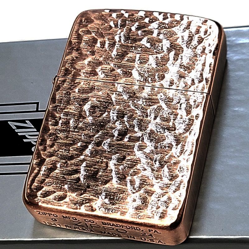 ZIPPO かっこいい 1941 復刻 レプリカ ハンマートーン 銅古美
