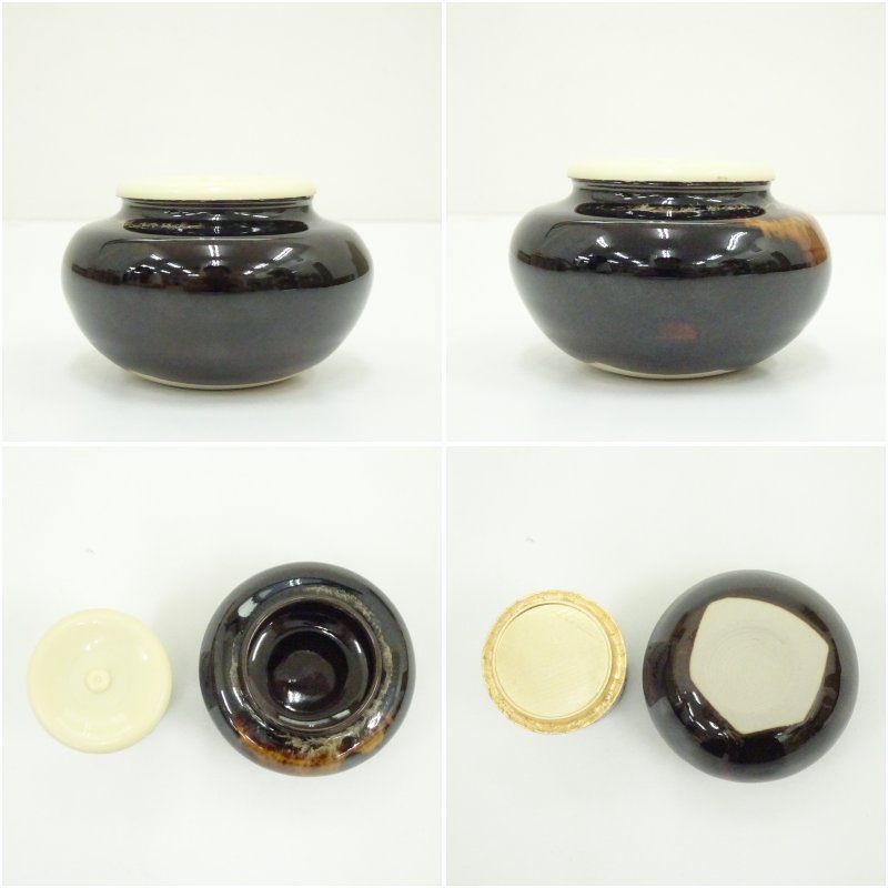 定一造　大海茶入　共箱 京焼 桶谷定一造 大海茶入（共箱） 茶入れ 茶道 茶道具 おしゃれ