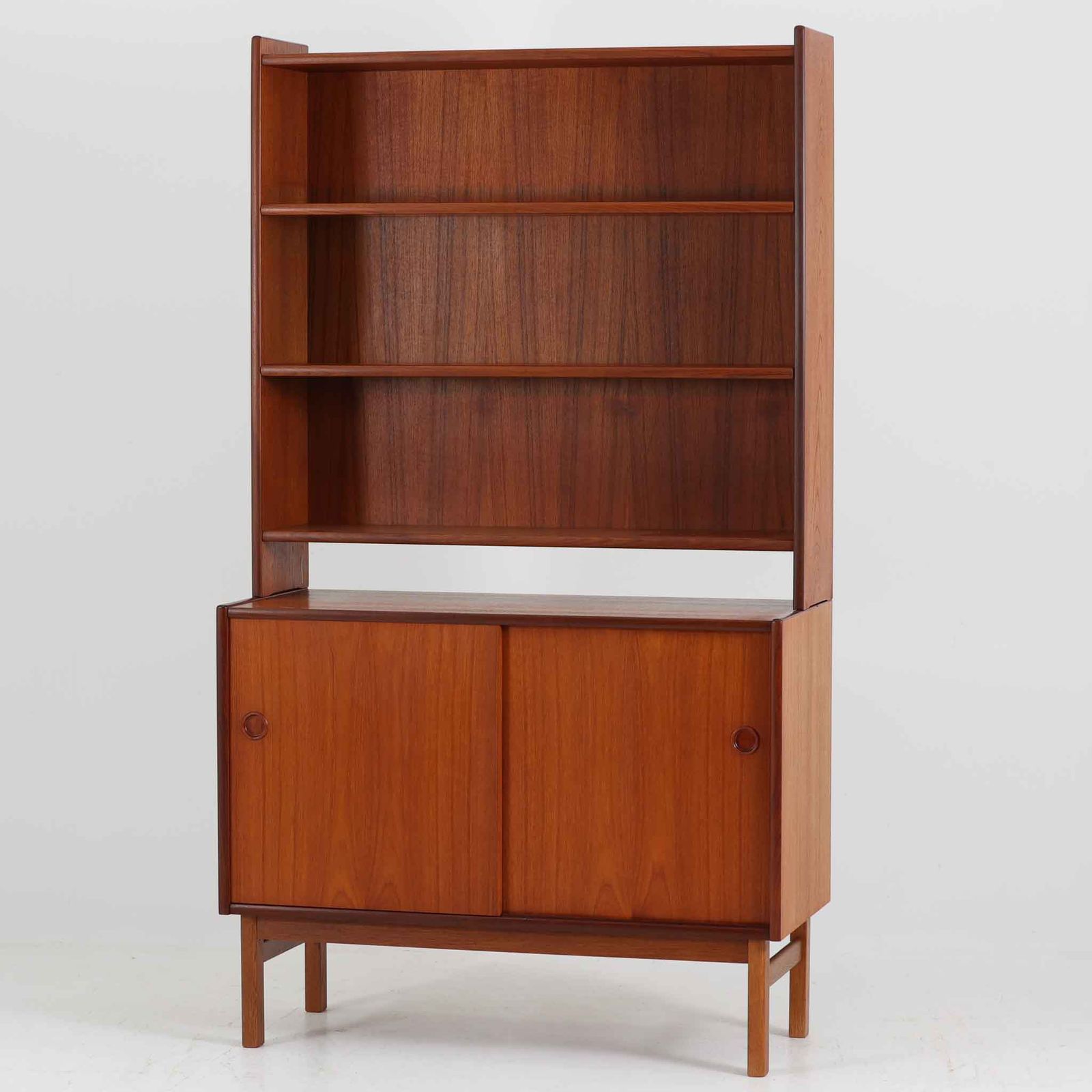 ディスプレイシェルフ チーク×オーク 幅90cm スウェーデン製 北欧ビンテージ家具 木製 本棚 収納家具 ブックシェルフ DK18712