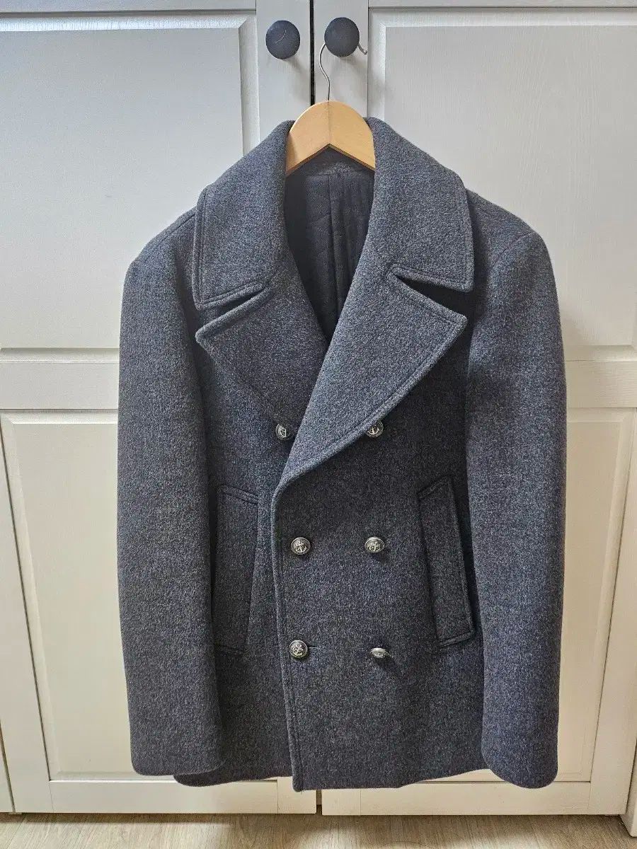TIME HOMME カシミア ピーコート グレー 100