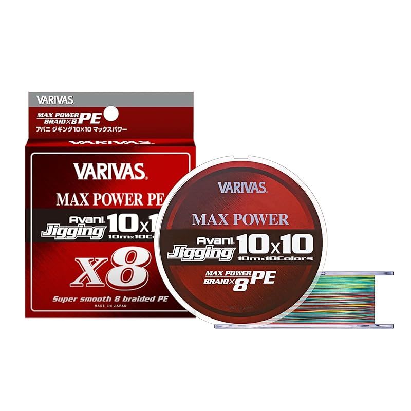 VARIVAS バリバス PEライン アバニ ジギング10×10 マックスパワーPE X8 200m 0.8号 16.7lb 8本 10色 0