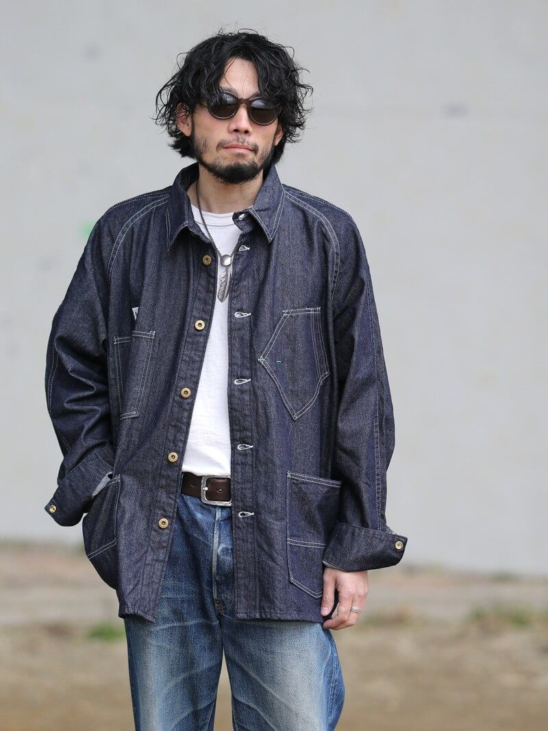 ぬ*様 TCB Jeans ストライプカバーオール ブラック TCB jeans ティーシービージーンズ【TCB BLACK CAT JK】ブラック