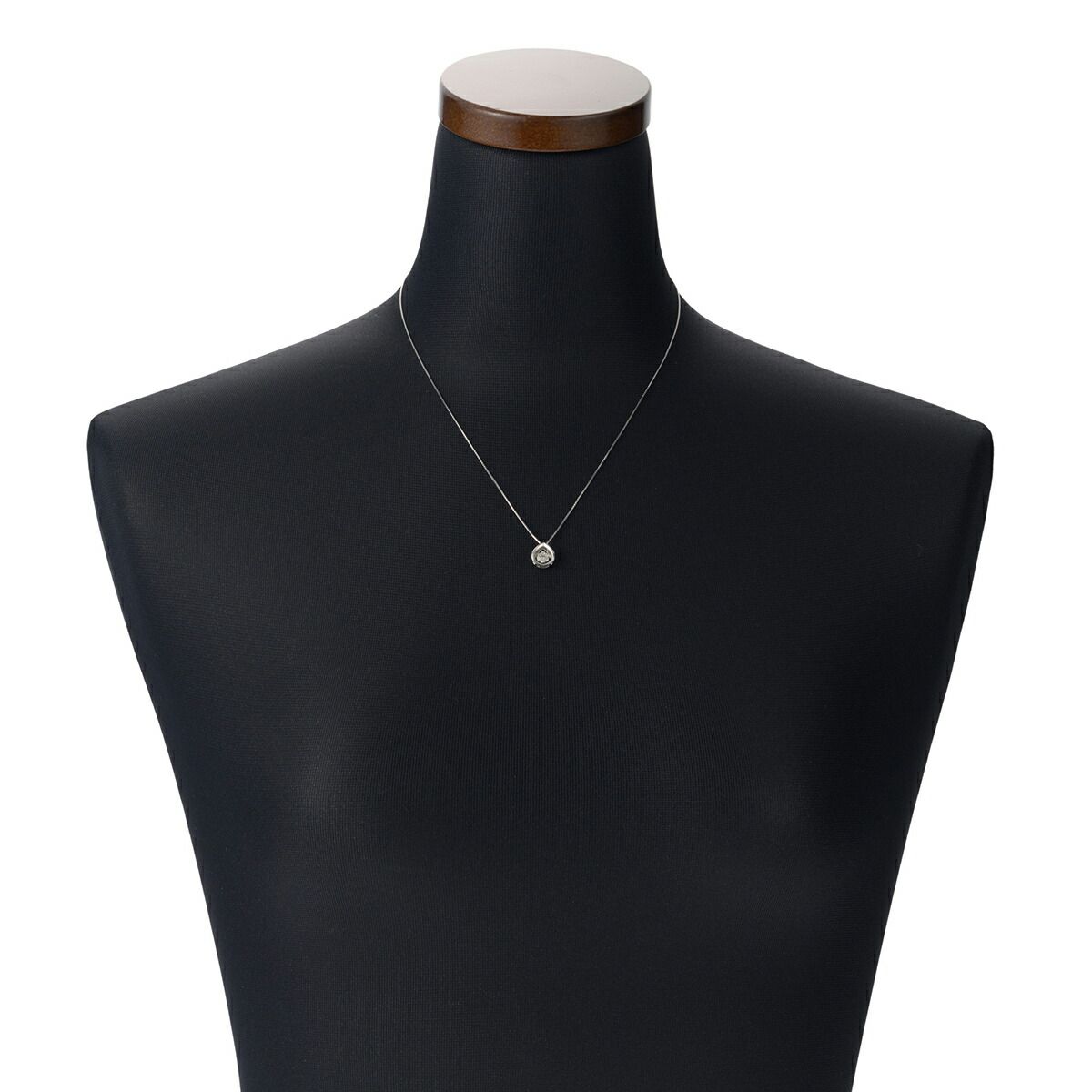 フラワーモチーフリングペンダントネックレス ダイヤモンド ピンク  