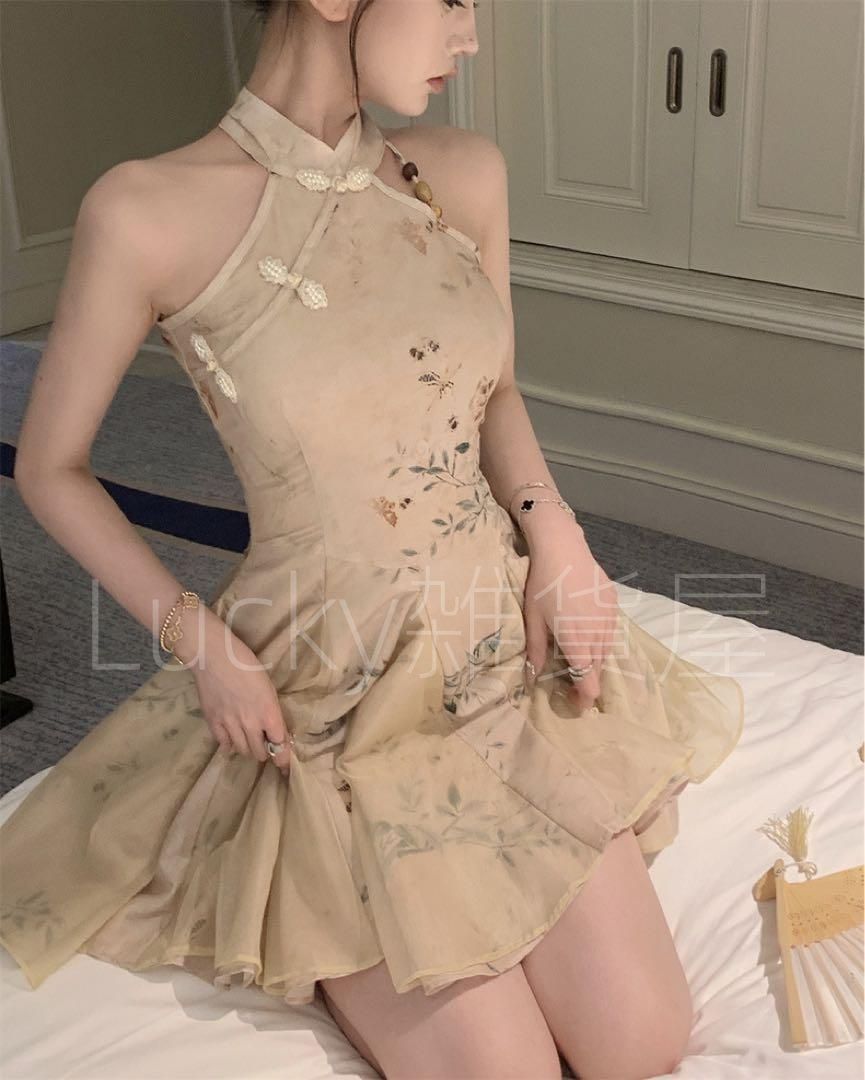 花柄ミニドレス❤️アジアンテイスト 結婚式 パーティー年中用 花柄ミニドレス??アジアンテイスト 結婚式 パーティ - メルカリ
