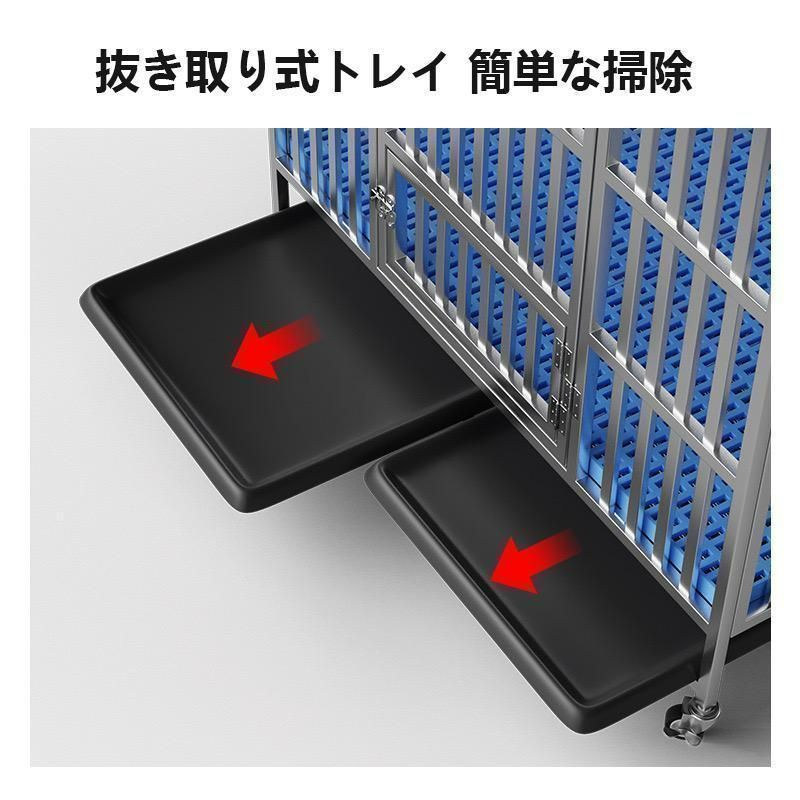 あらゆる種類のペットの犬と猫に適したステンレス製の犬用ケージ 大型犬と犬用ケージ-125-110