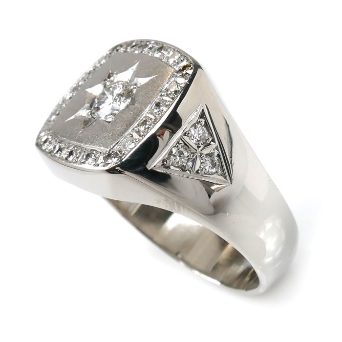 Pt900プラチナ リング・指輪 ダイヤモンド0.36ct/0.30ct 21号