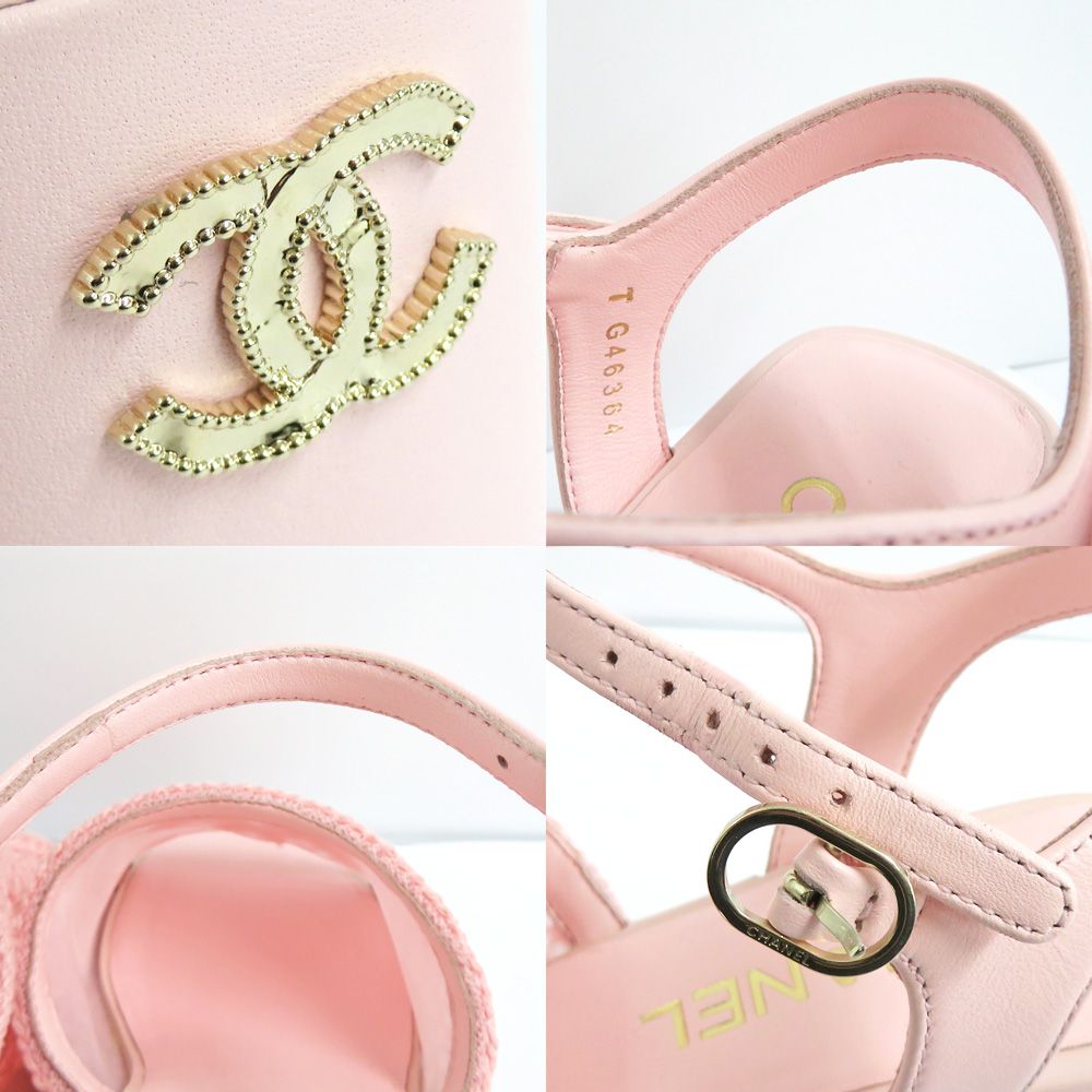 カラーもリボンもカワイイ★【CHANEL】 サンダル ライトピンク org.jpg