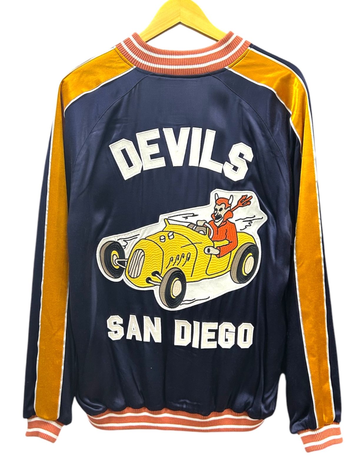 HOUSTON / RAYON AWARD JACKET/レーヨンアワードジャケット/51248/ネイビー/XL HOUSTON (ヒューストン) RAYON AWARD JACKET（DEVILS）レーヨン