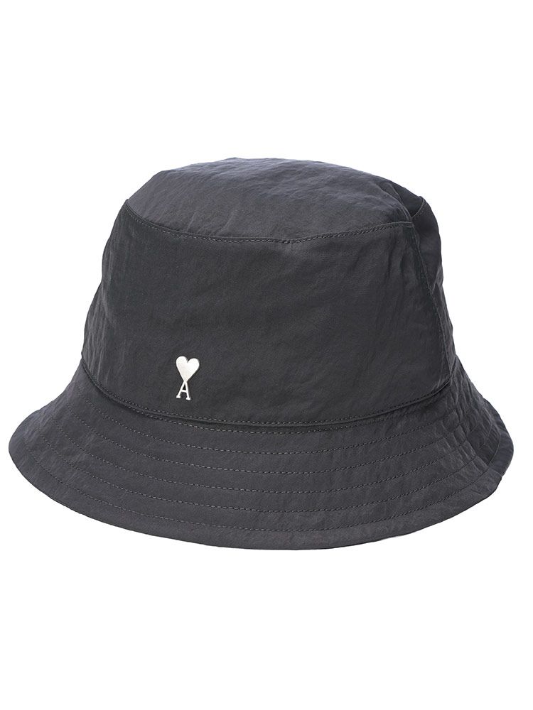 AMI PARIS アミパリス シルバーロゴパッチ ナイロン バケットハット