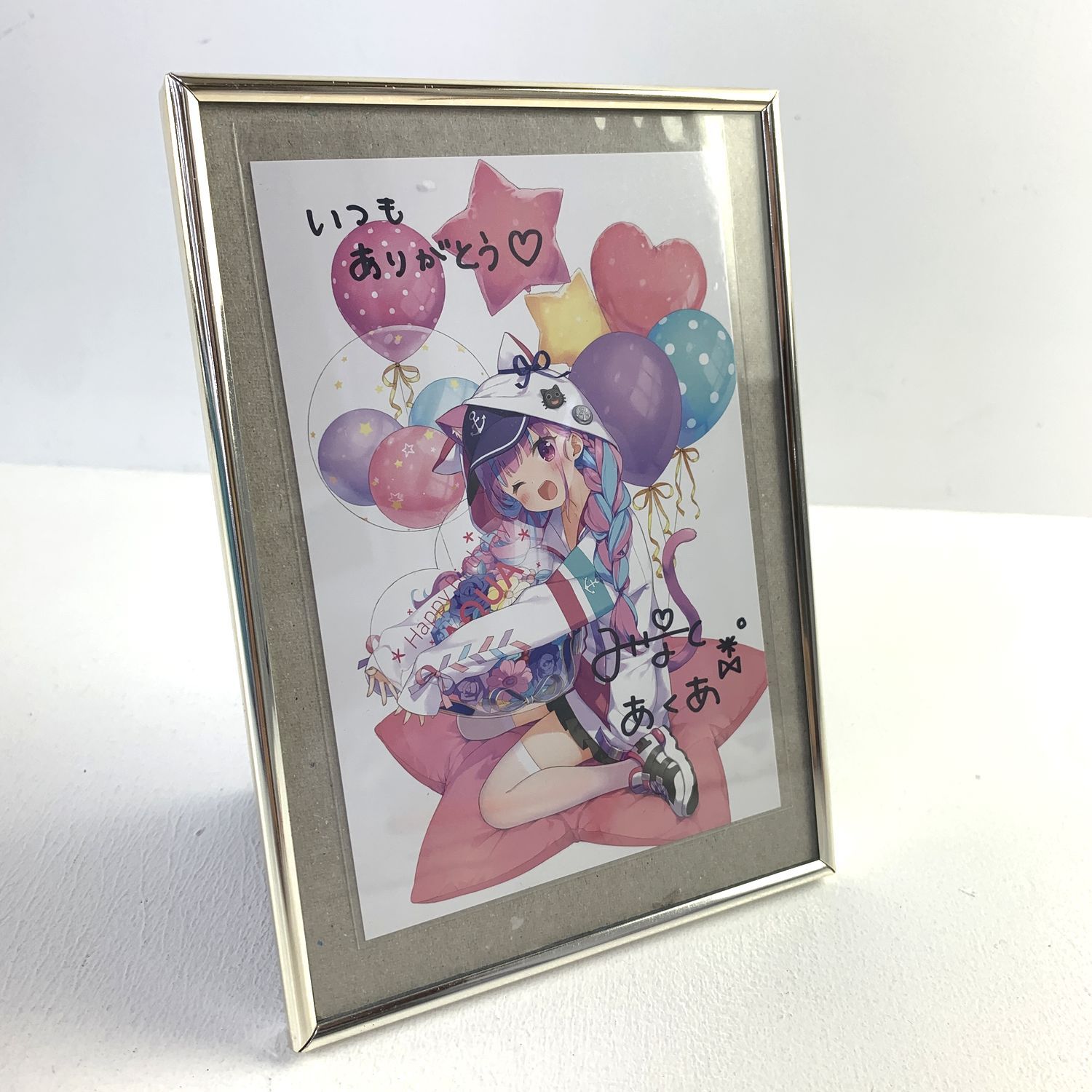 【★加古川物流】【未開封品】湊あくあ 活動6周年記念 直筆サイン入りポスト　ホロライブ【718】 新品未開封】湊あくあ 活動6周年記念 直筆サイン入りポスト