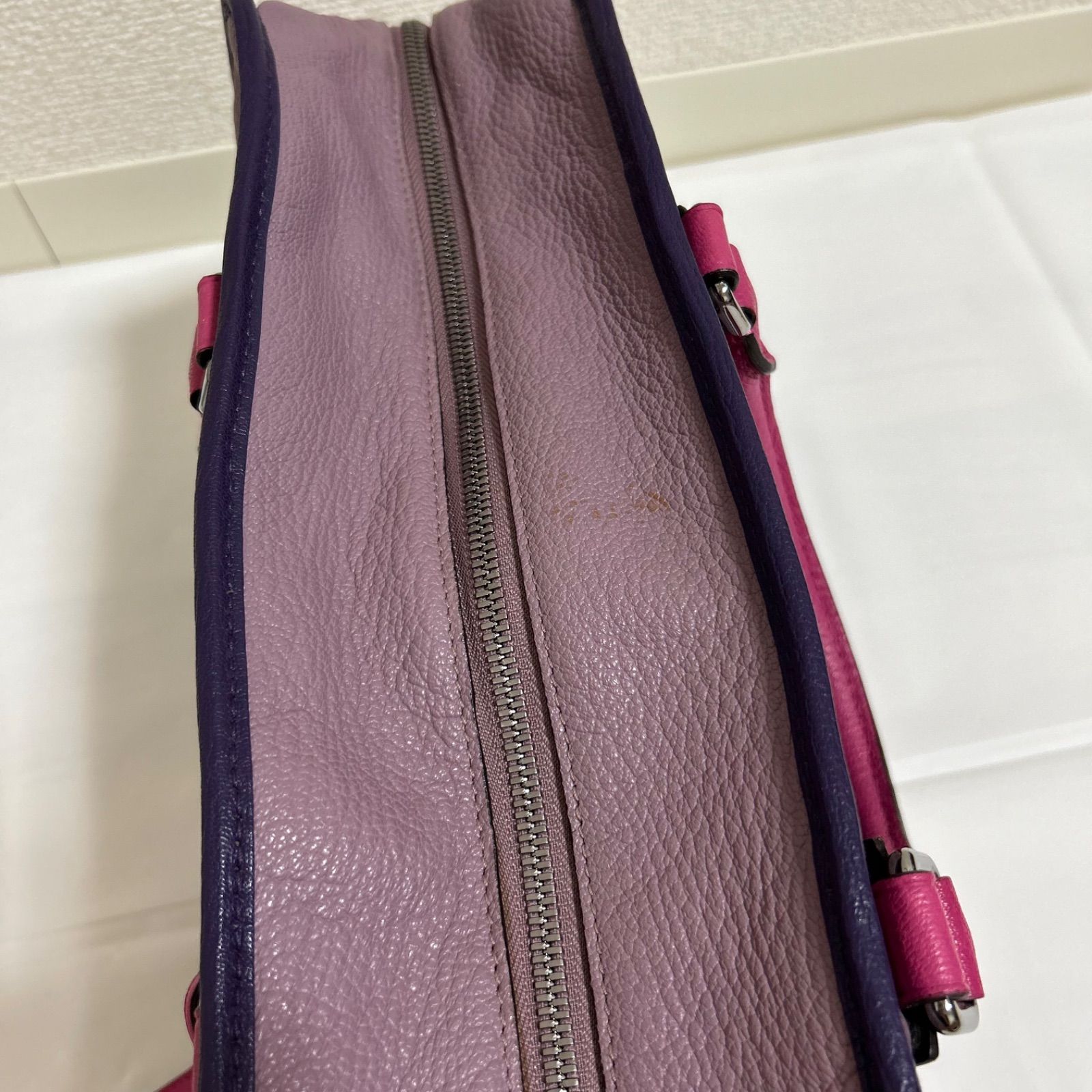 ロエベ LOEWE アマソナ28 ハンドバッグ トリコロール ピンク