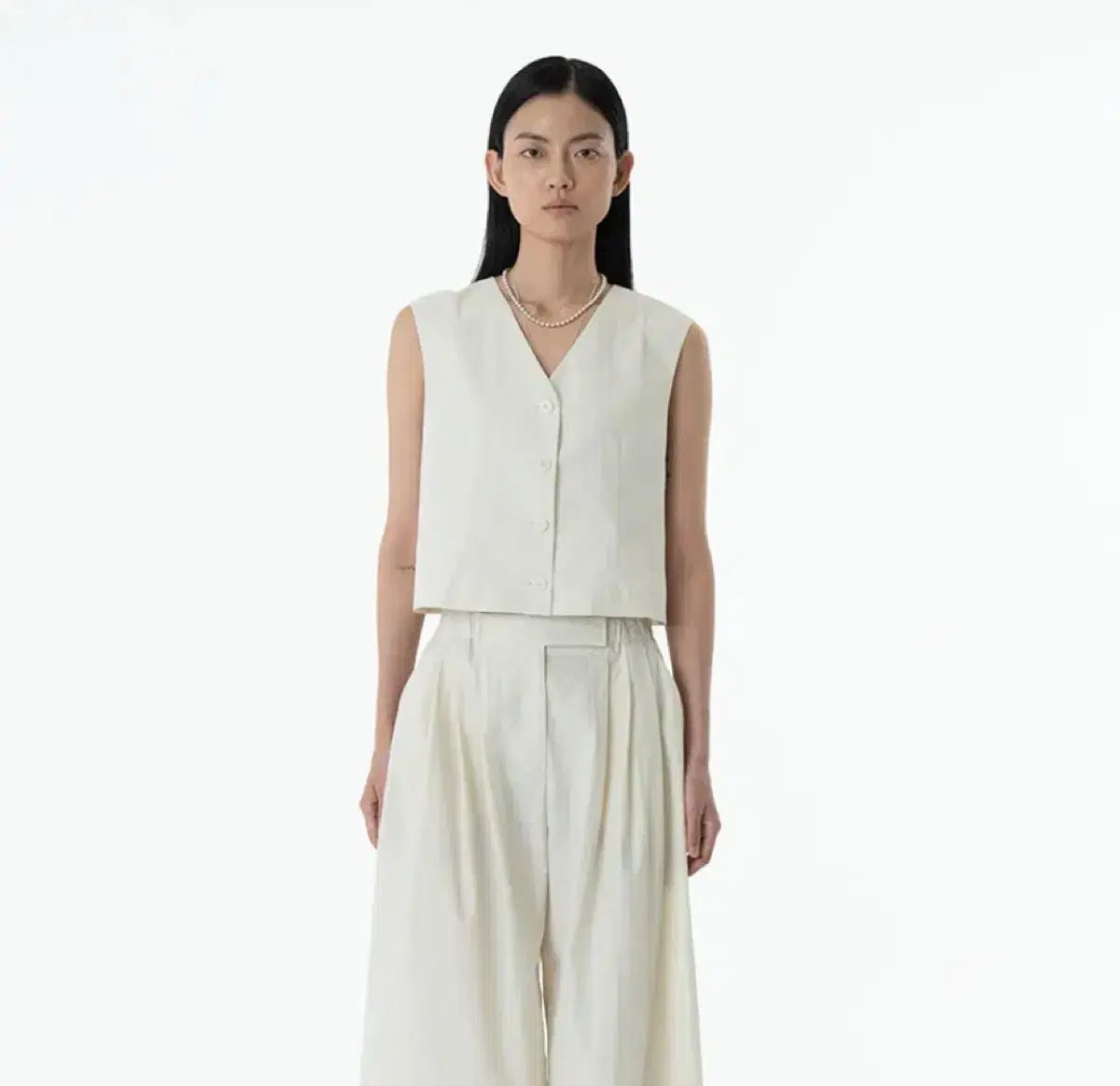 AMOMENTO アモーメント Vネック ライン ベスト