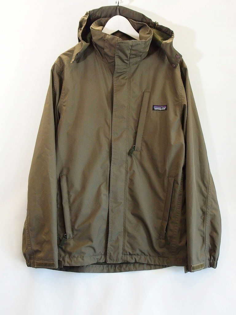 パタゴニア ECO RAIN SHELL JACKET フード取り外し可　マウンテンパーカ　ポリエステル メンズ ・M 27170F8 カーキ kz4808211953 211953】Patagonia パタゴニア ECO RAIN SHELL JACKET フード
