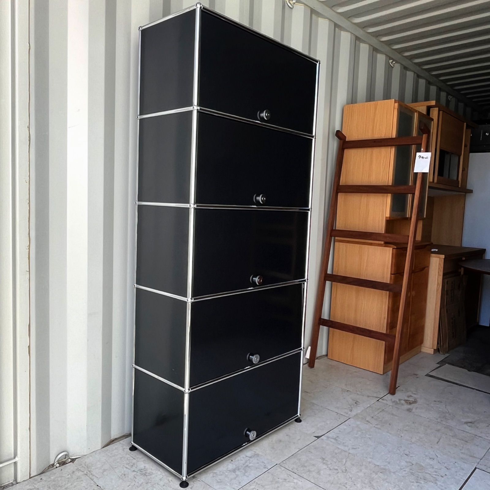 取付無料！USMハラー 1列2段 ブラックモダンシェルフ キャビネット✨