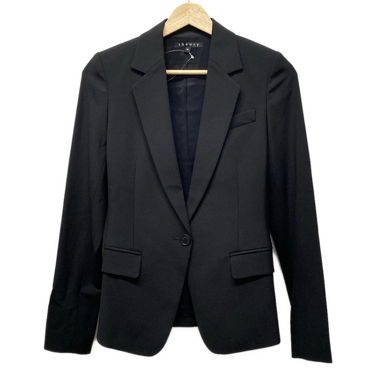 セオリー ジャケット 黒 サイズ0 Theory ノーカラー ジャケット 黒