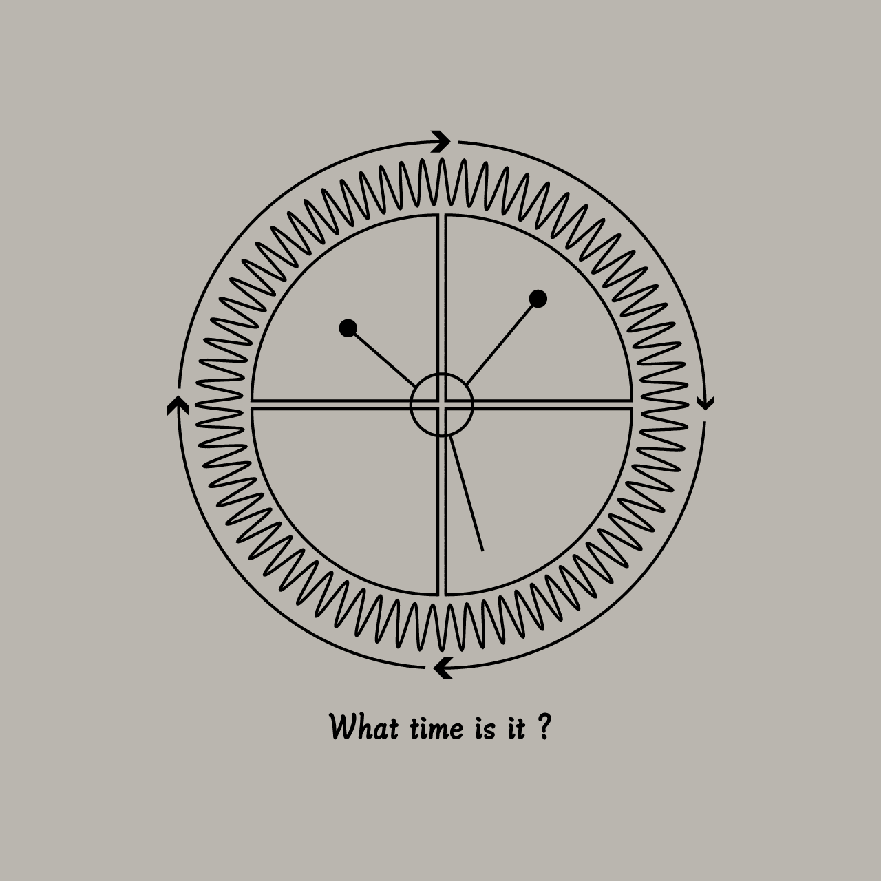 グラフィックTシャツ　What time is it White