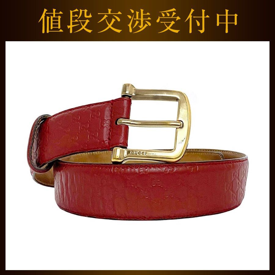 ケラ出品 グッチ ベルト レッド シマ 281548 ウエスト 40mm レザー 中古 - メルカリ